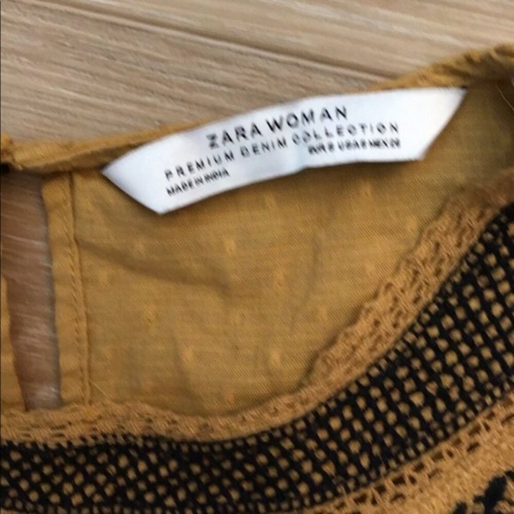 Zara Embroidered Boho Blouse S - Picture 5 of 7
